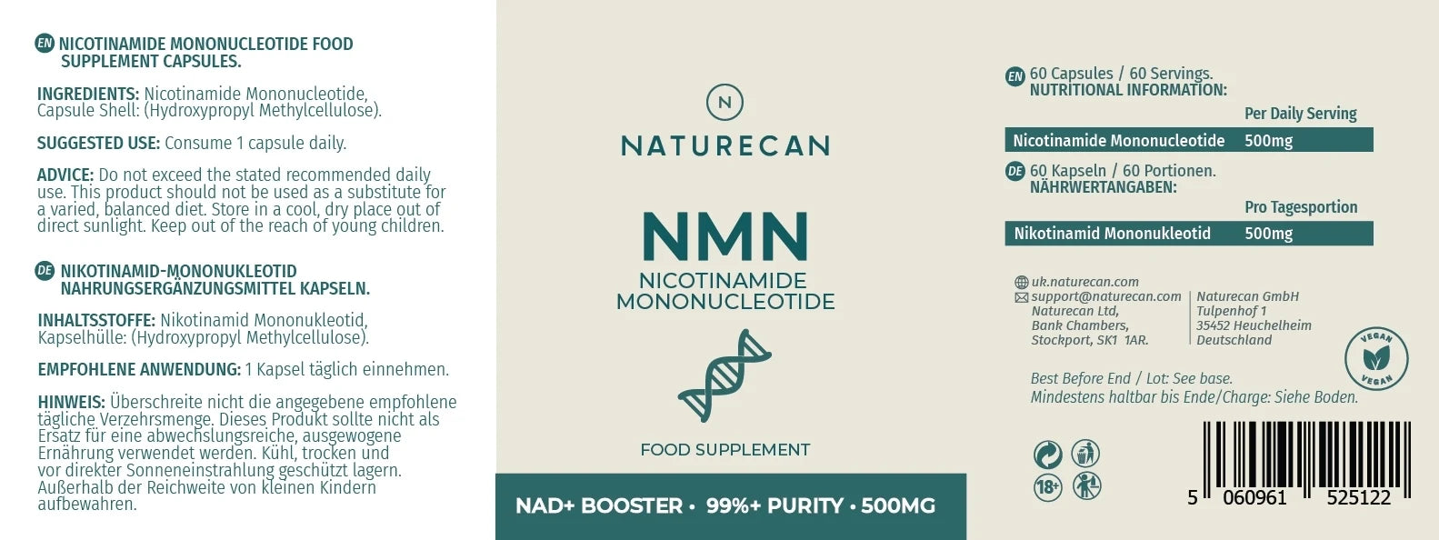 Naturecan NMN膠囊（菸醯胺單核苷酸）